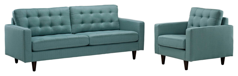 Modern Laguna Empress Armchair and Sofa, 2-Piece Set