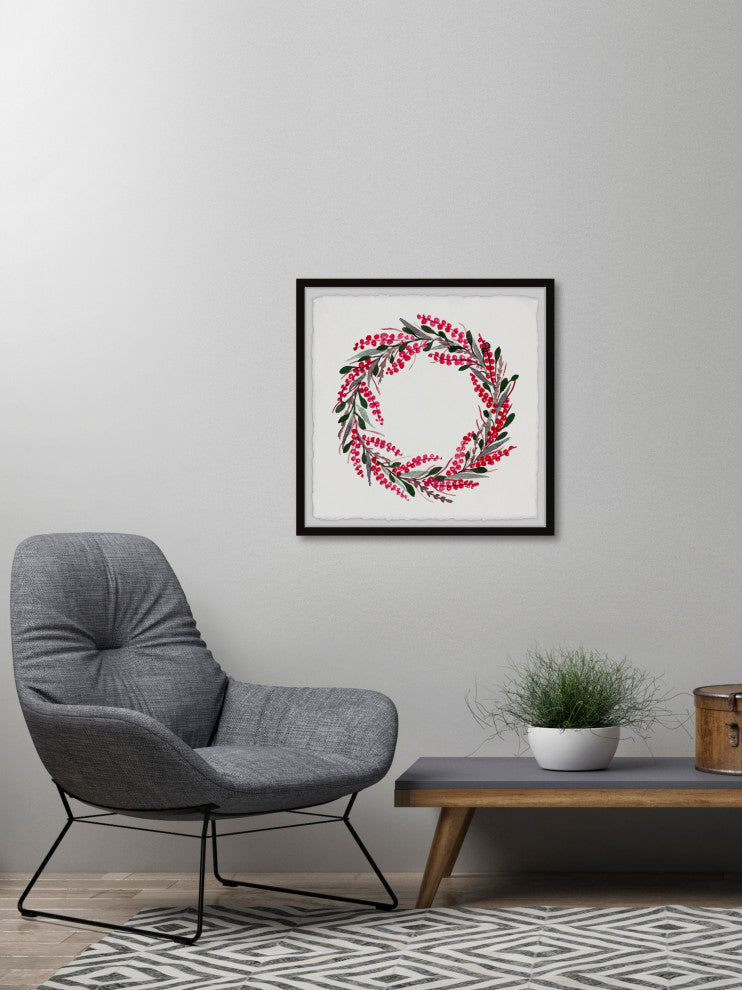 "Wreathe of Love III" Framed Painting Print, 32x32