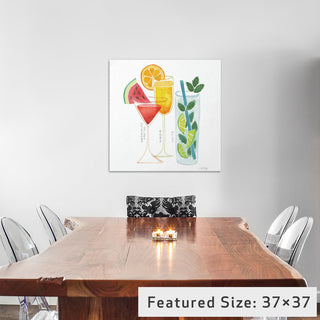 "Summer Drinks Artprint" by Cat Coquillette, 26x26x1.5