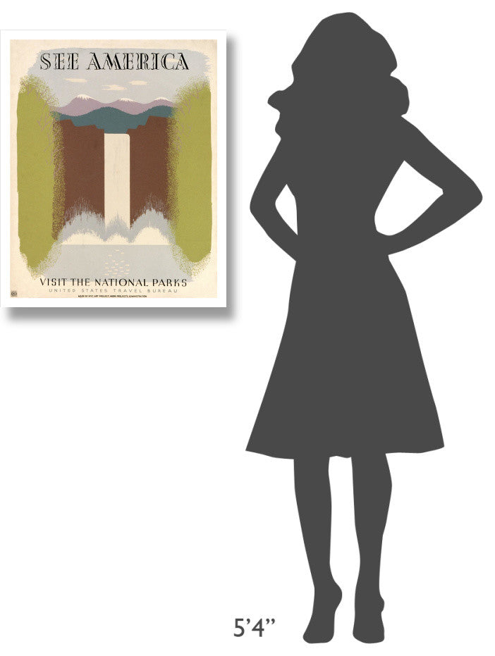 "See America Visit the National Parks, ca. 1936-1940" Paper Art, 24"x30"