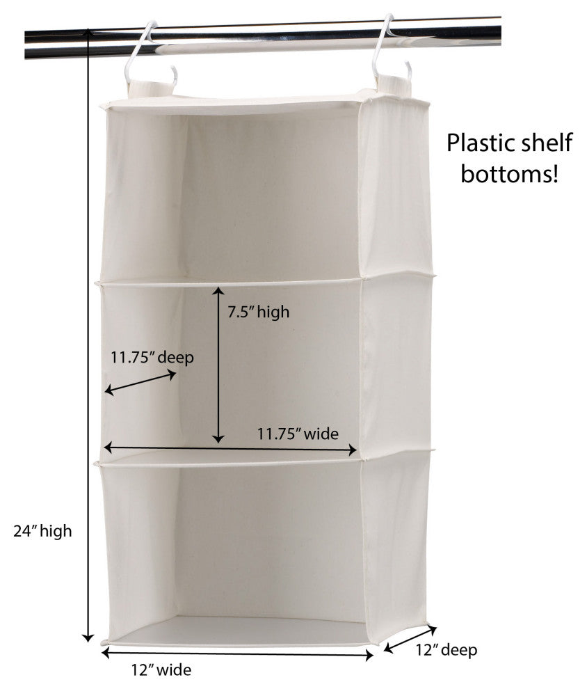 3-Shelf Hanging Closet Organizer