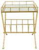 Tempting Metal & Glass Magazine Rack Accent Table, Gold
