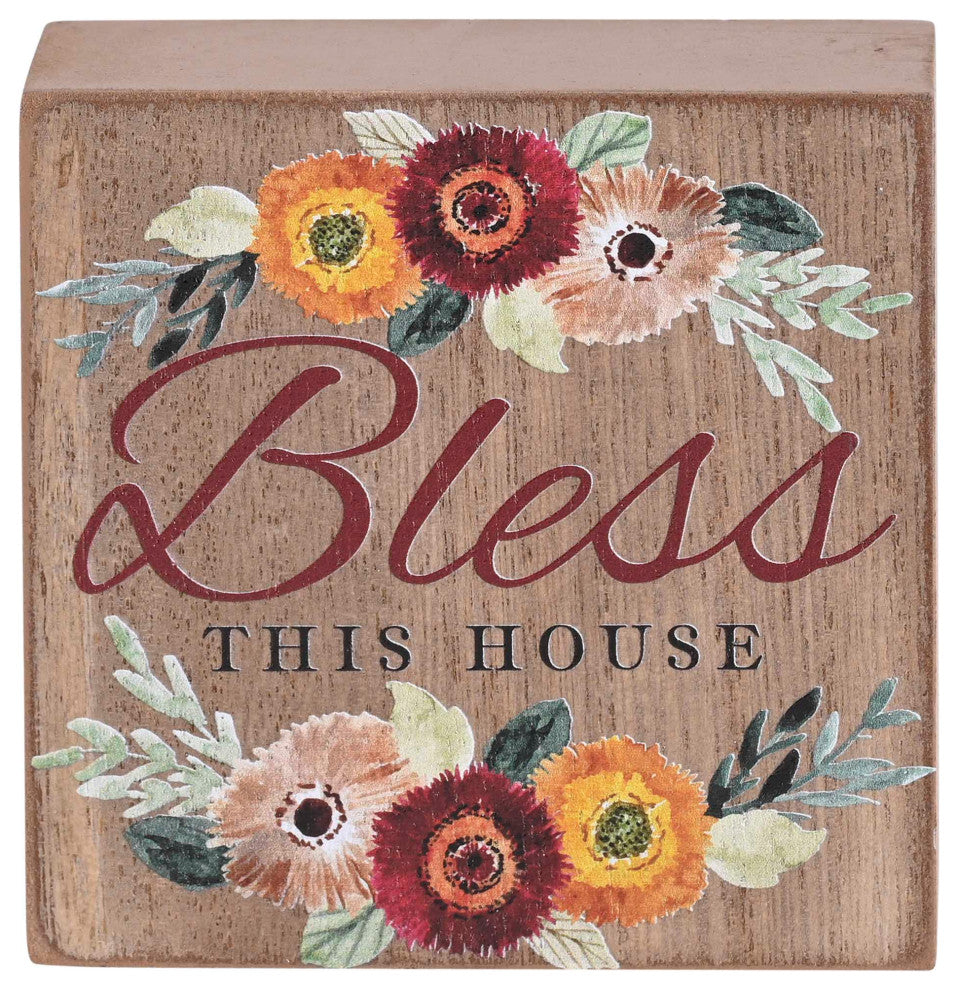 Tabletop Plaque Bless This House 3x3