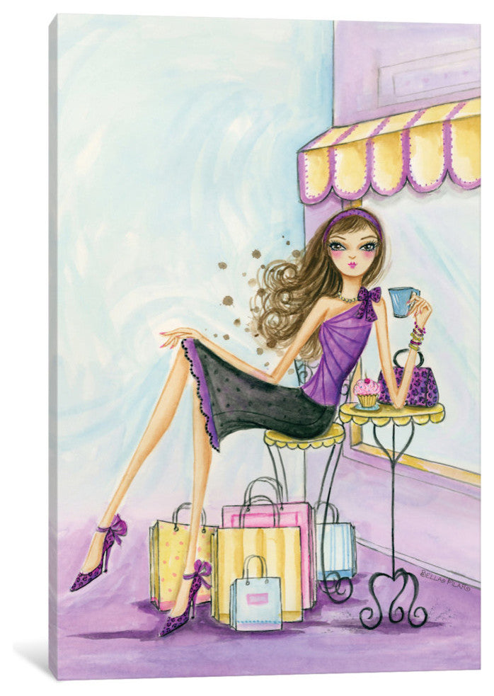 "Spring Into Shopping Therapy" Canvas Art Print By Bella Pilar, 18x1.5x26