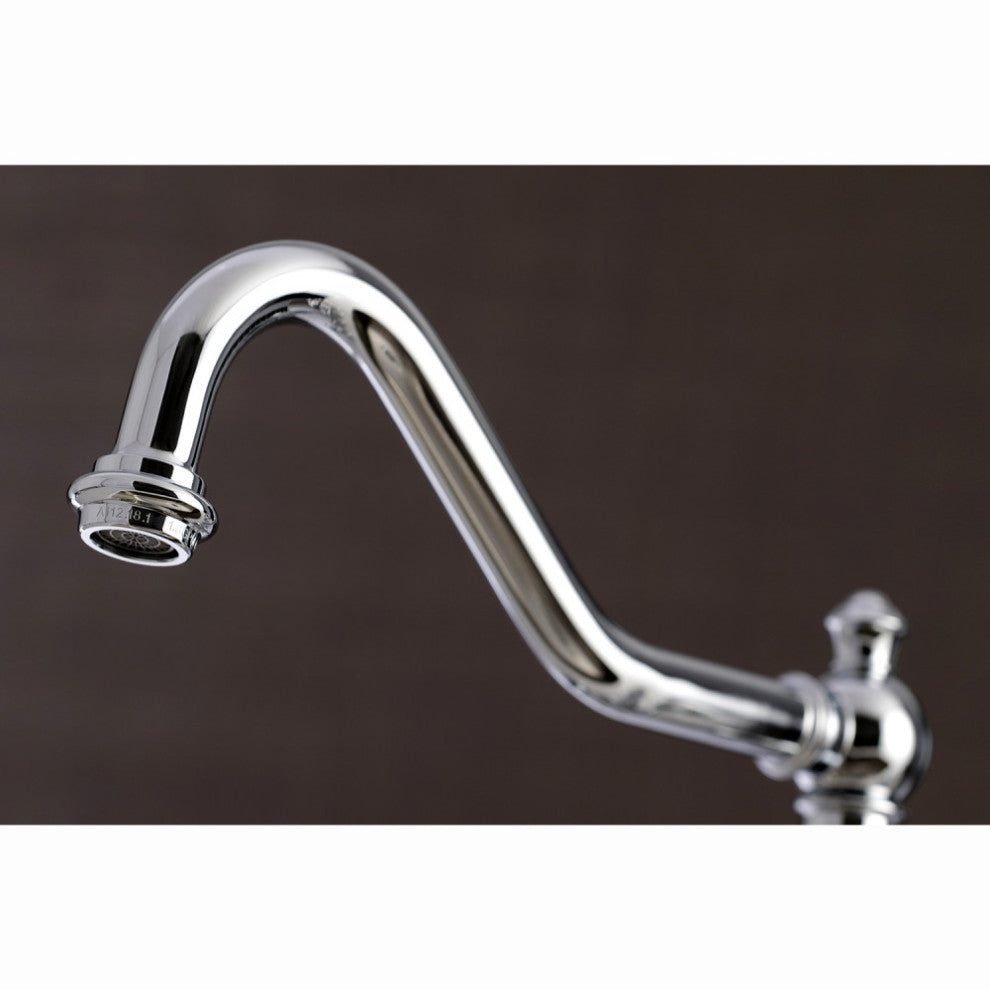 KS3271PLBS Restoration 8" Bridge Kitchen Faucet With Sprayer, Polished Chrome