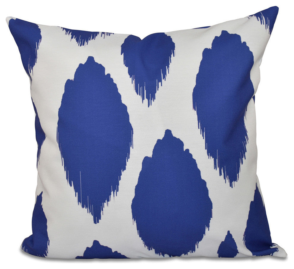 Abstract Decorative Outdoor Pillow, Dazzling Blue, 18"x18"