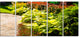 Modern Green Garden Design, Landscape Canvas Art Print, 60"x28", 5 Panels