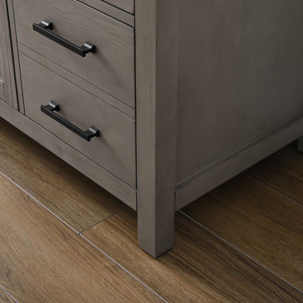 Jasper 60" Bathroom Vanity, Textured Gray, Blue Limestone