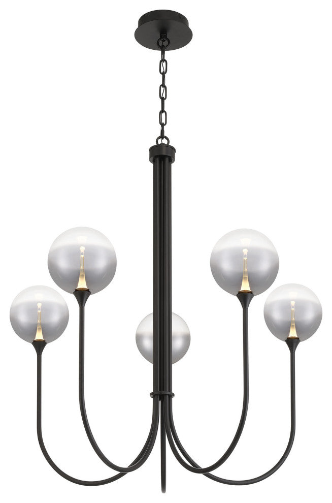 Iissa 5L 34" Black Smoke Chandelier