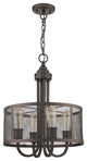 Ironclad 4-Light Rubbed Bronze Ceiling Pendant 16"