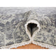 Ivory Hand Knotted Wool and Silk Geometric Mughal Design Oriental Rug, 7'9"x10'