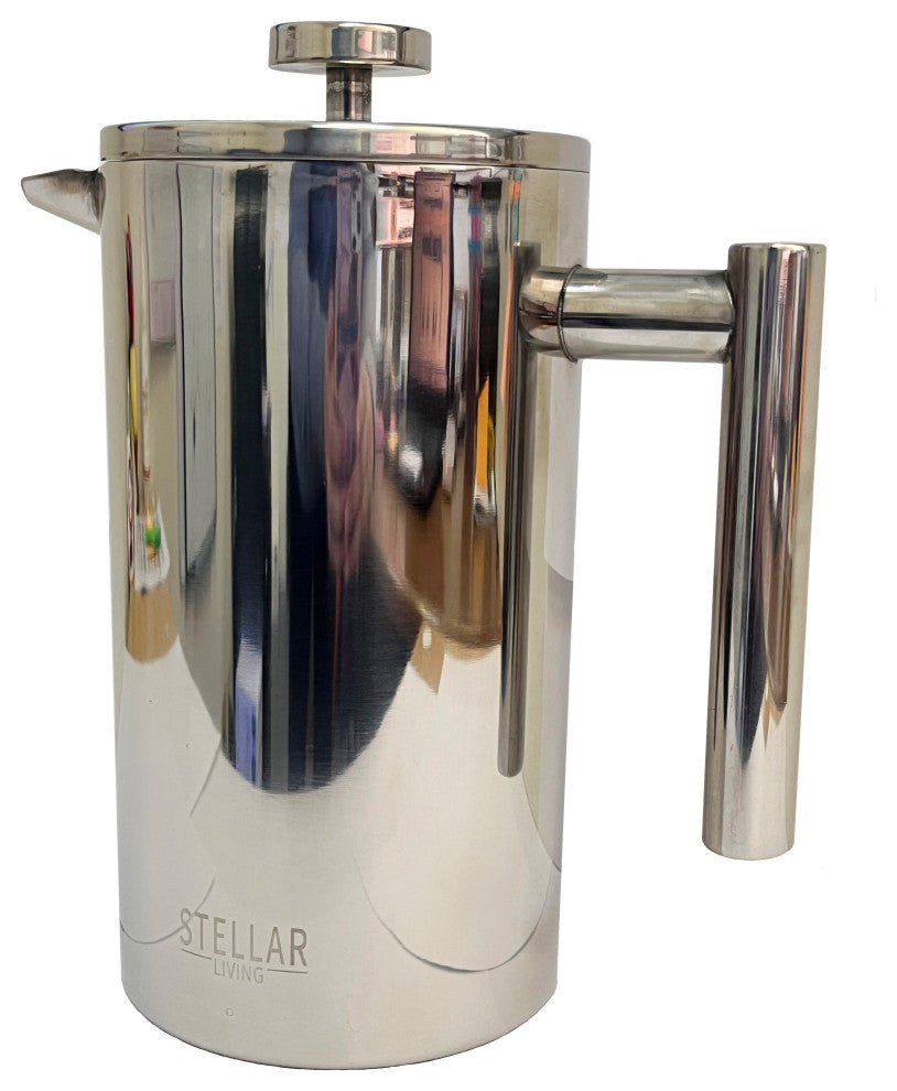 French Press Coffee Maker, Superior Filtration, Stainless Steel