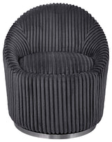 Uttermost 23599 Crue 28"W Stainless Steel Framed Chenille Chair - Gunmetal /