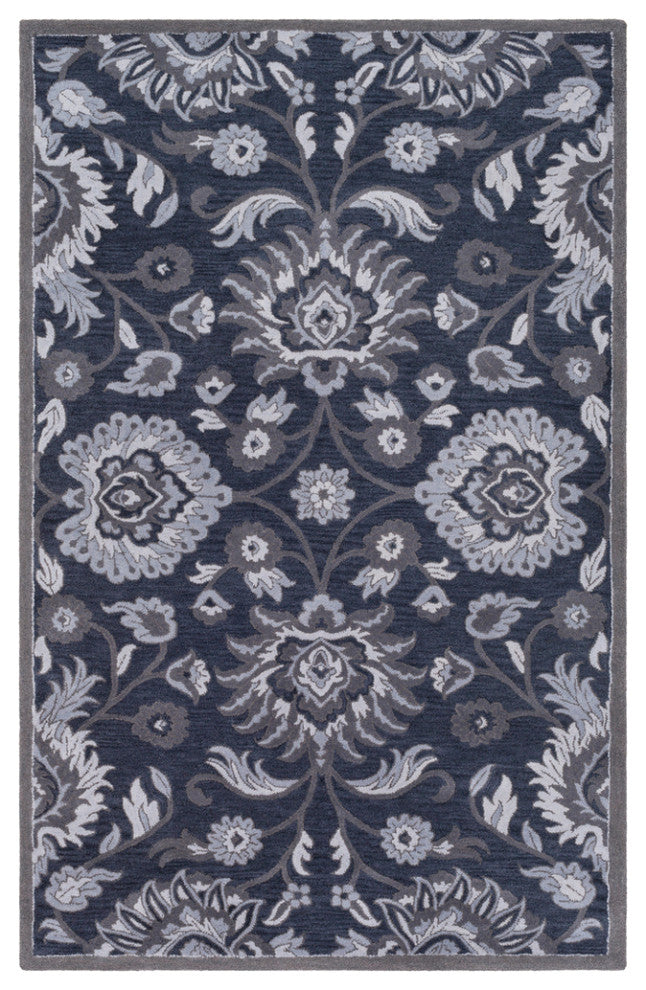 Surya Caesar CAE-1108 Traditional Area Rug, Navy, 6' x 9' Rectangle