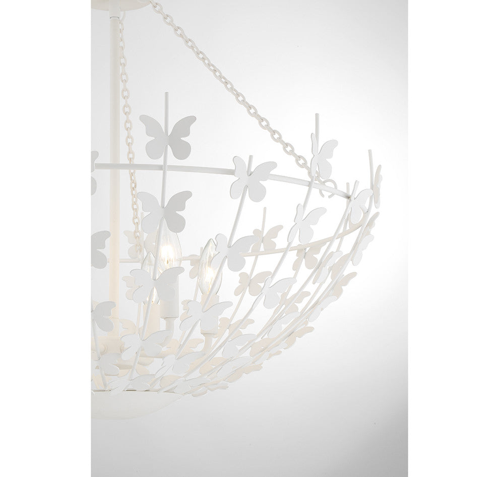 Birch 6-Light Pendant, Burnished Brass, Bisque White
