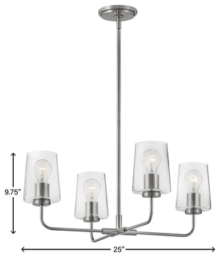 Lark Kline 9.75" Medium Single Tier Chandelier, Brushed Nickel