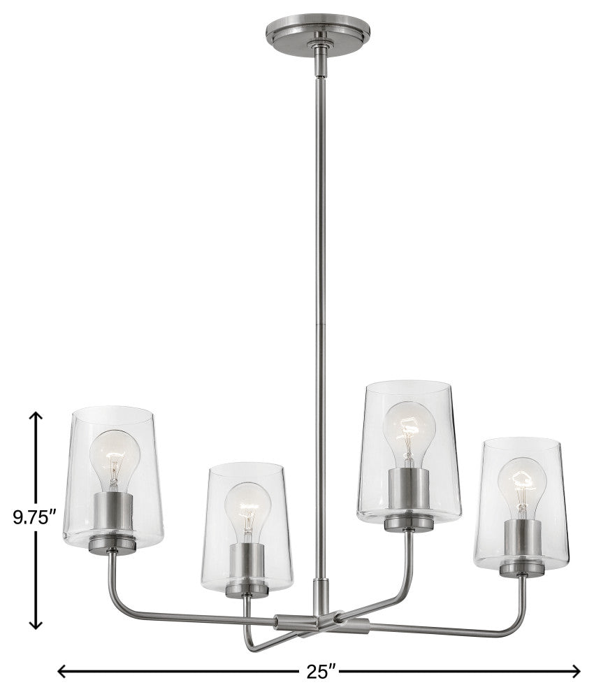 Lark Kline 9.75" Medium Single Tier Chandelier, Brushed Nickel