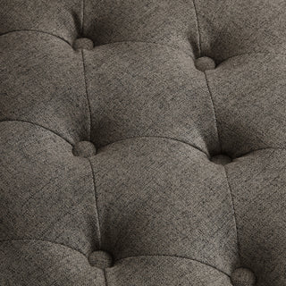 Rocco Linen Barrel Diamond Tufted Accent Chair, Charcoal