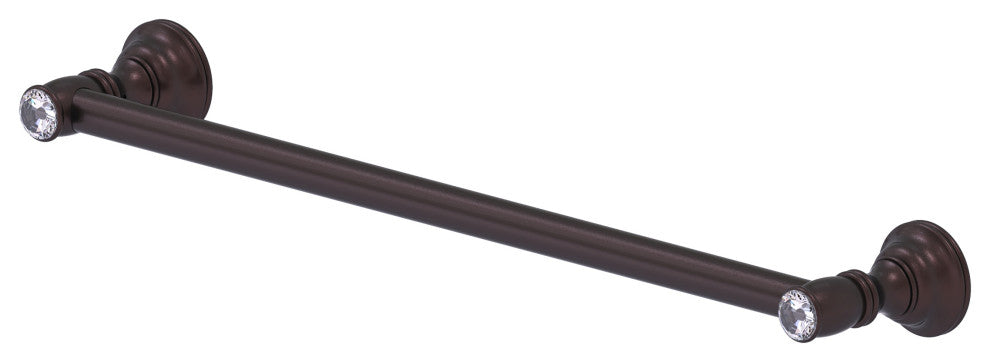 Carolina Crystal 24" Towel Bar, Antique Bronze