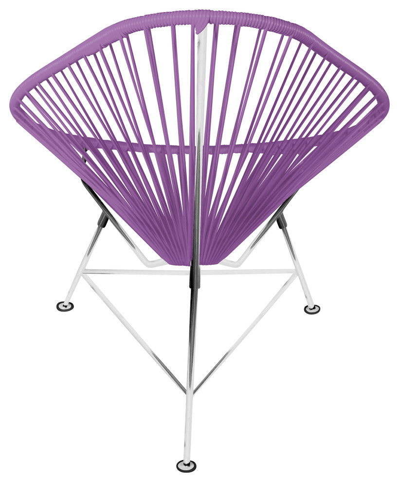 Junior Indoor/Outdoor Handmade Acapulco Chair, Orchid Weave, Chrome Frame