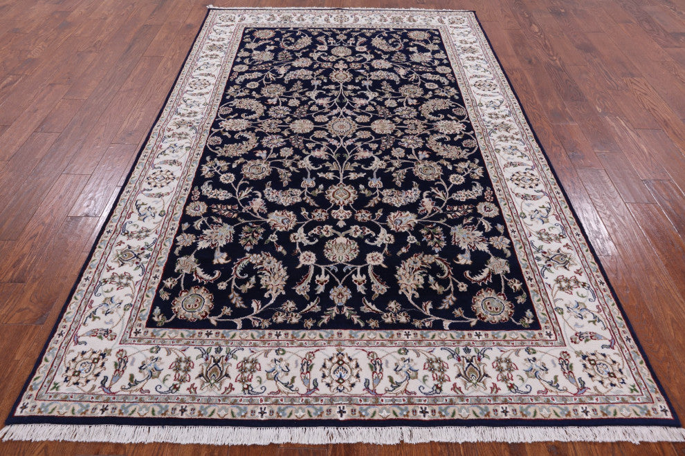 Wool and Silk Persian Nain Handmade Rug 5' 11" X 9' 0" Q4484