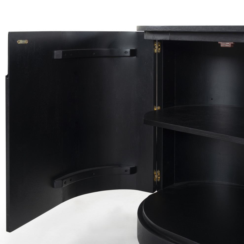 Safavieh Couture Jesbelina Oval Wood Sideboard, Black
