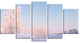 "White Crystal Tree And Landscape" Landscape Print Wall Art, 5 Panels, 60"x32"