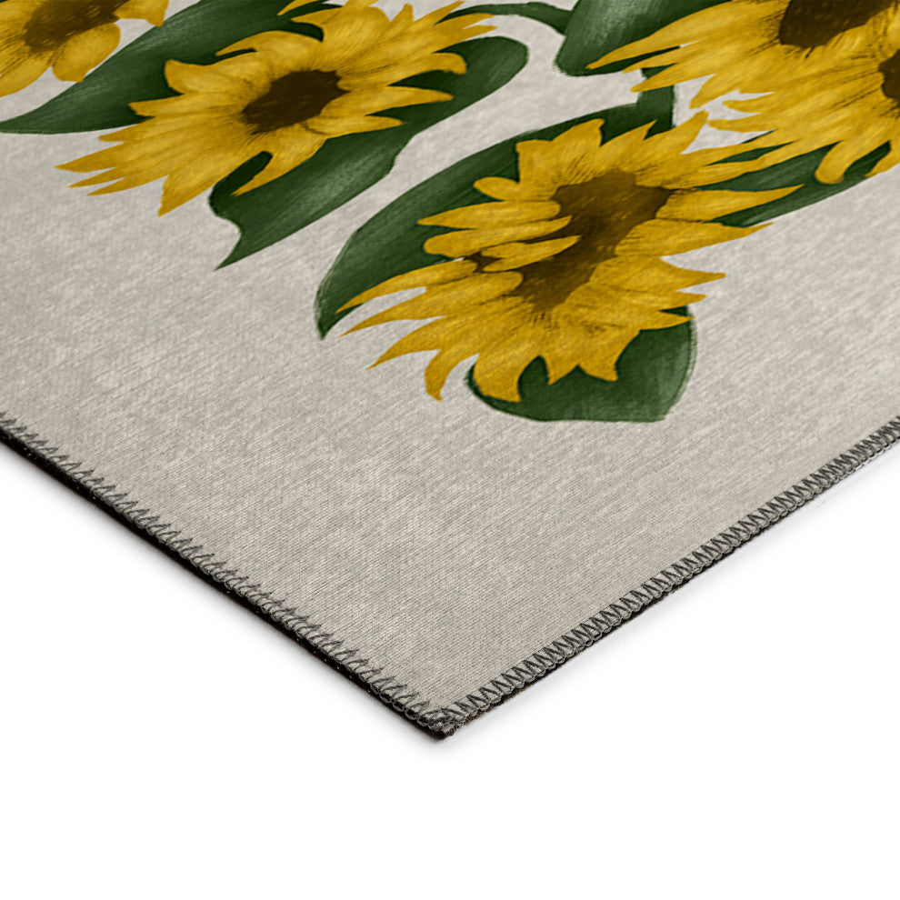 Indoor/Outdoor Kendall KE17 Beige Machine Washable 3' x 5' Rug