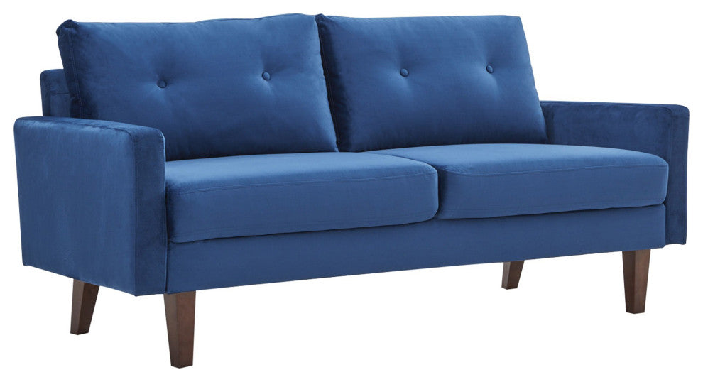 Blue Velvet Modern Tufted Modular Sofa
