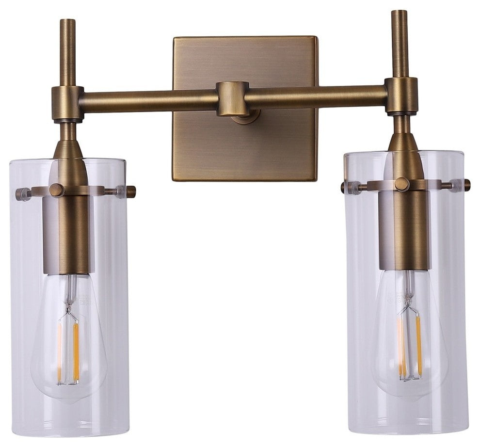 Effimero 2-Light Wall Sconce, Antique Brass