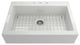 BOCCHI 1500-001-2020SS Apron Front Drop-In Fireclay 34" 1 Bowl Kitchen Sink Kit