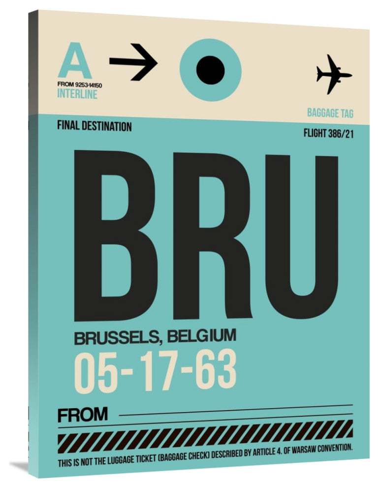 "BRU Brussels Luggage Tag 1" Fine Art Print