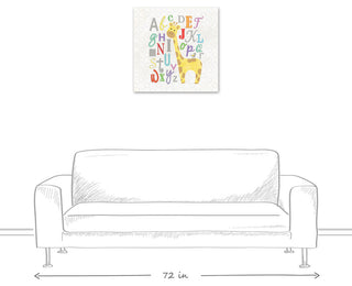 Alphabet Giraffe 24x24 Canvas Wall Art