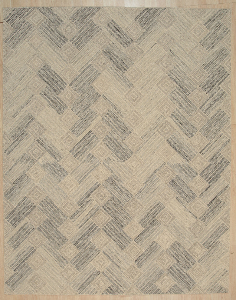 Multi-Colored Gray Transitional Geometric Modern Tufted Area Rug