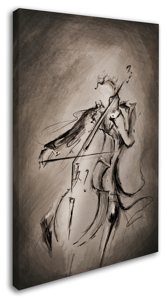 Marc Allante 'The Cellist' Canvas Art, 24x16