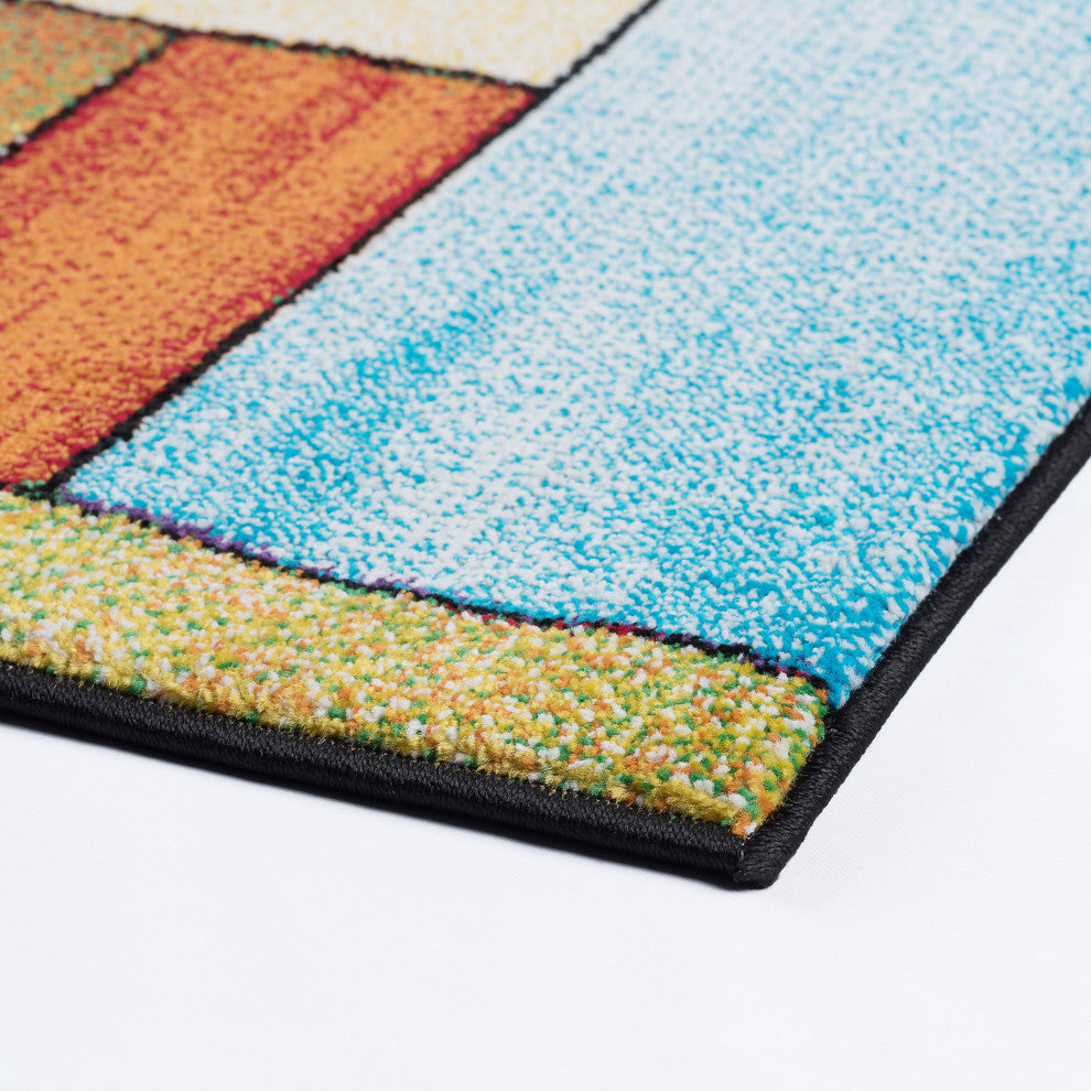 Cerise Contemporary Abstract Area Rug
