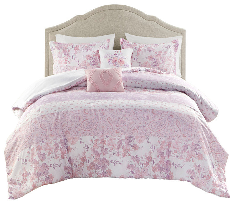 Intelligent Design Oliena Floral Paisley Comforter Set, Pink