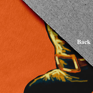 Witchcraft Halloween Design Chenille Area Rug, Orange, 5' Round