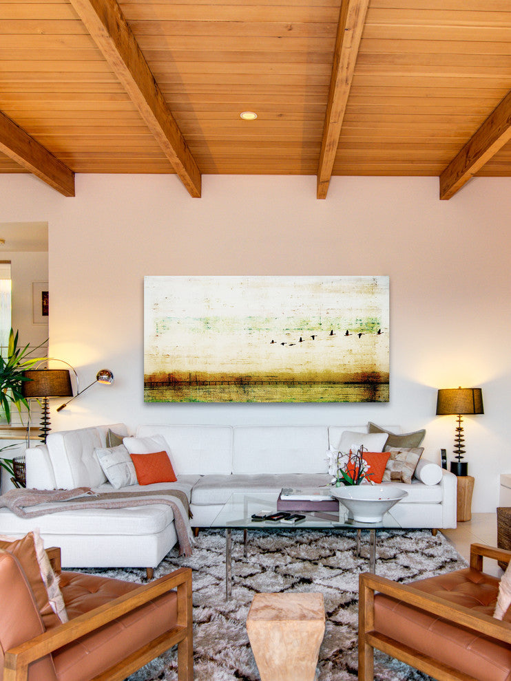 "Birds Flying" Fine Art Canvas Print, 45"x22.5"