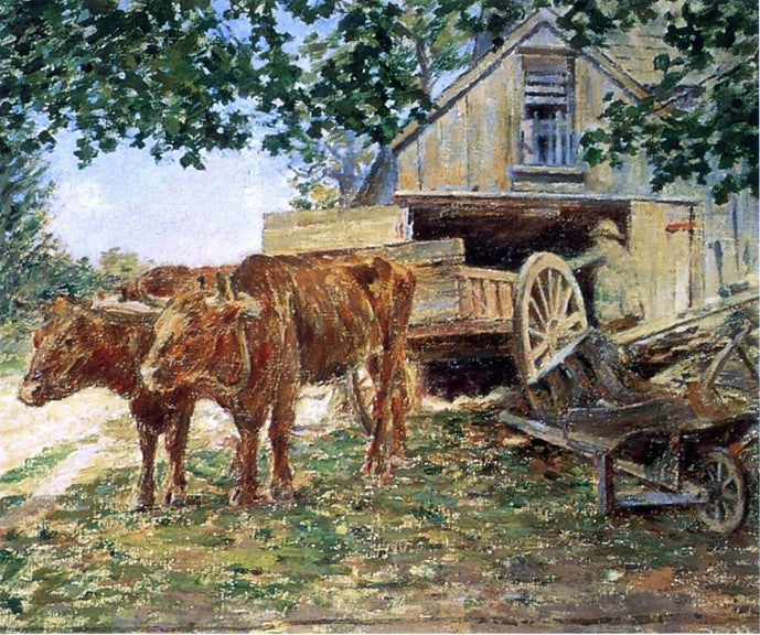 Theodore Robinson Oxen, 20"x25" Gallery Wrapped Canvas Print