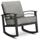 Stanford Cushion Rocking Lounge Chair, Textured Pewter