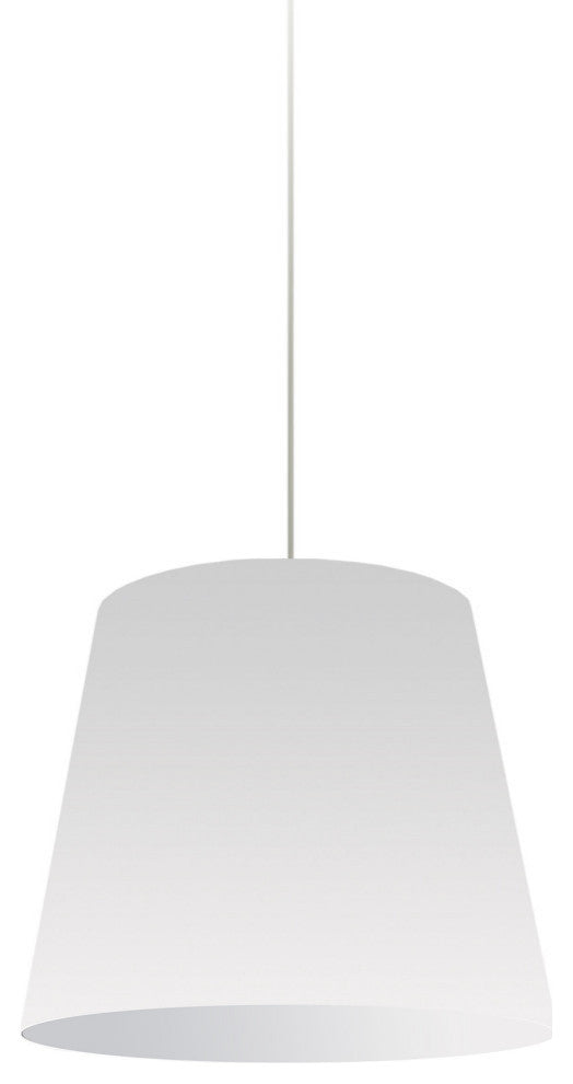 1-Light Oversized Drum Pendant Small Wht Shade
