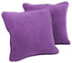 18" Double-Corded Solid Microsuede Square Throw Pillows, Set of 2, Ultra Violet