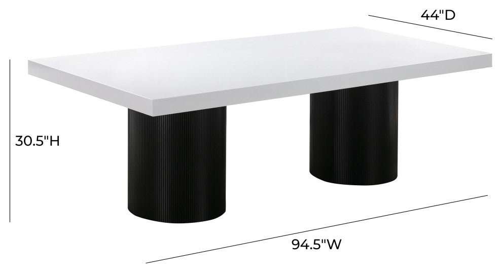 Nova White Lacquer Dining Table