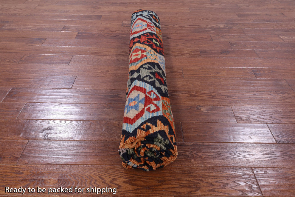 8' 8" X 10' 1" Wool On Wool Flat Weave Kilim Reversible Rug Q9458