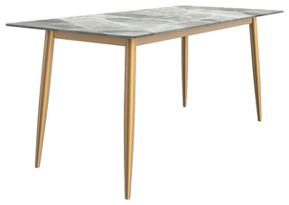 Zayle Dining Table with Rectangular Tabletop in Steel, Light Grey, 71" Wide