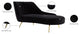 Margo Velvet Upholstered Set, Black, Chaise