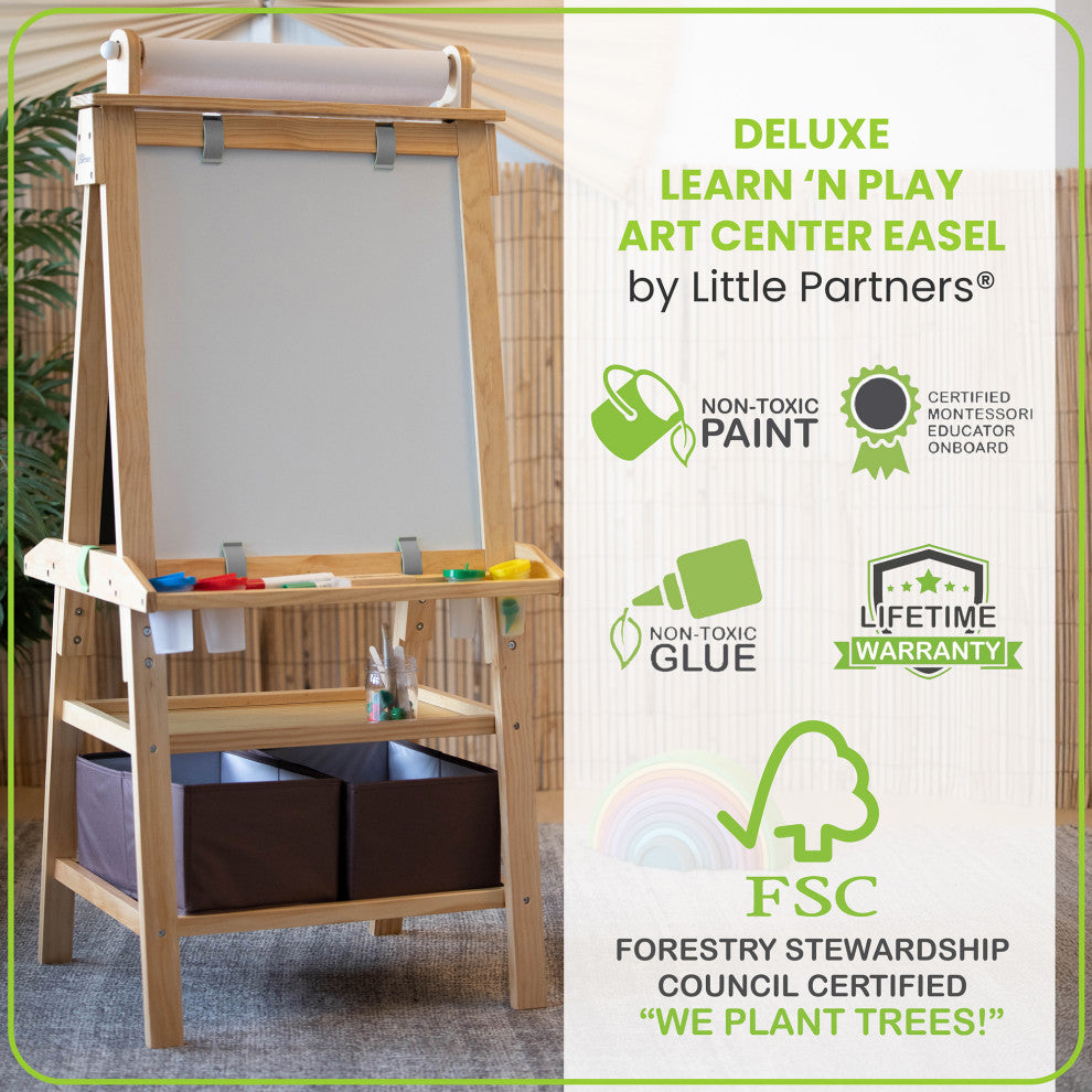 Little Partners Deluxe Learn and Play Art Center, Natural