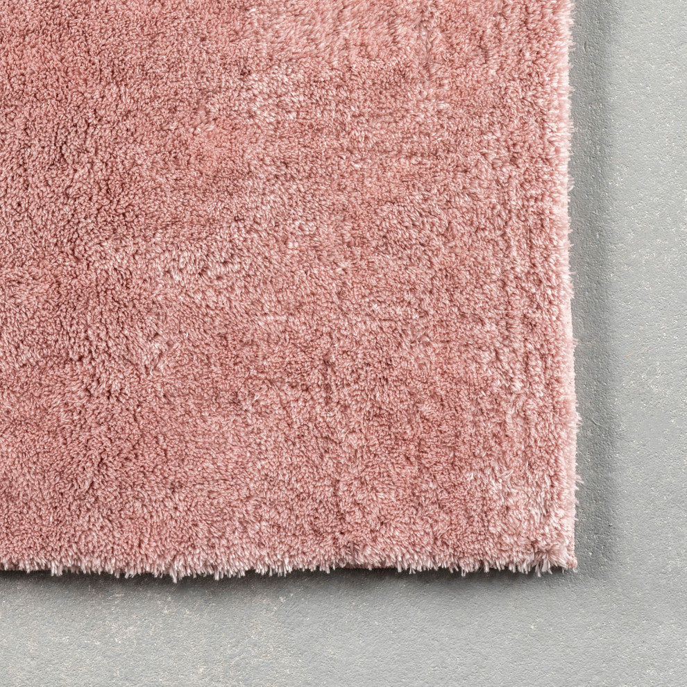 nuLOOM Loni Solid Machine Washable Shag Area Rug, Pink, 8'x10'