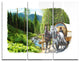 "Green Landscape With Horse" Digital Metal Wall Art, 3 Panels, 36"x28"